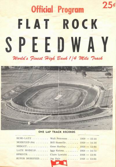 Flat Rock Speedway - 1960 Program From Randy